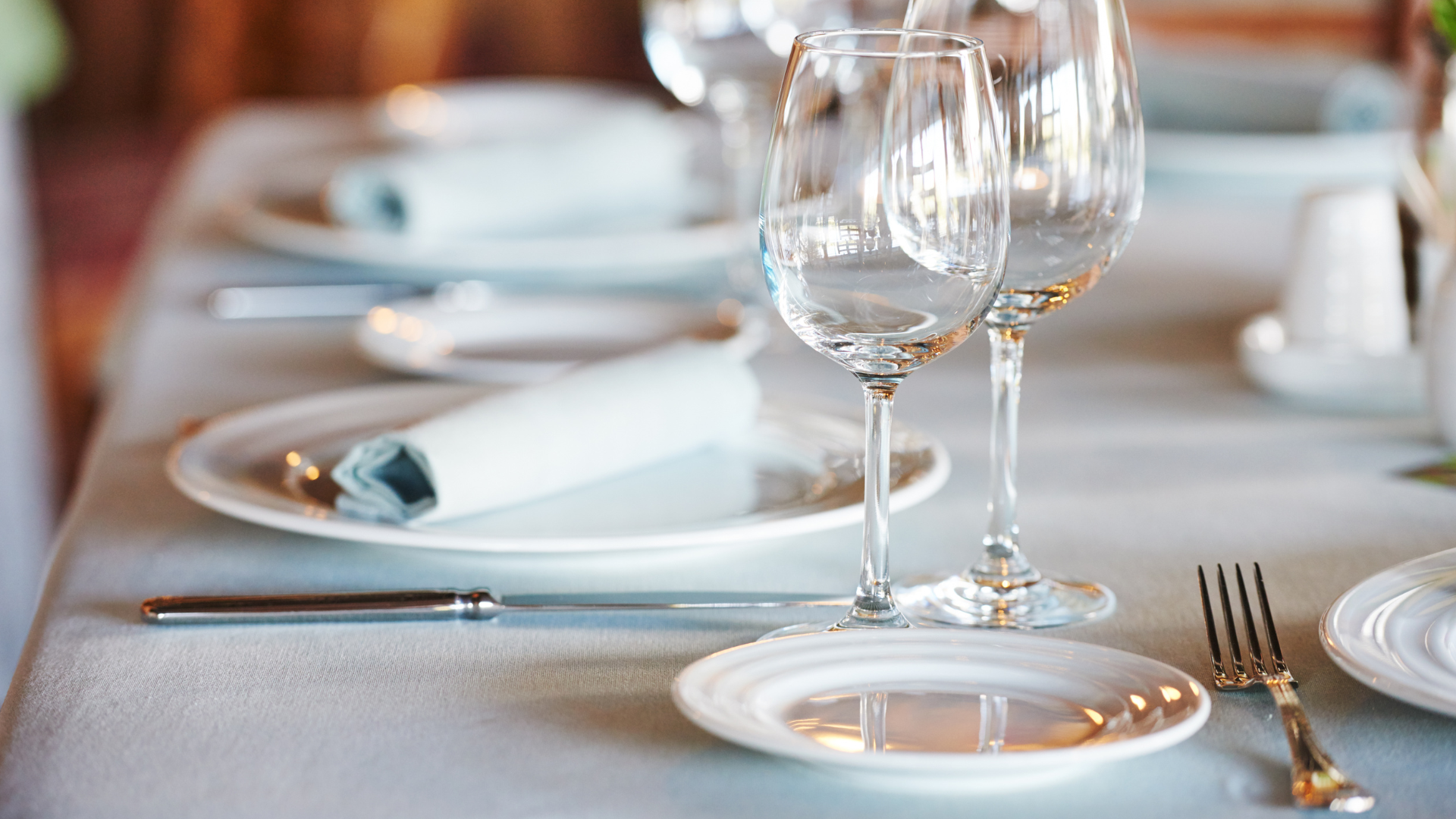 nicely set table