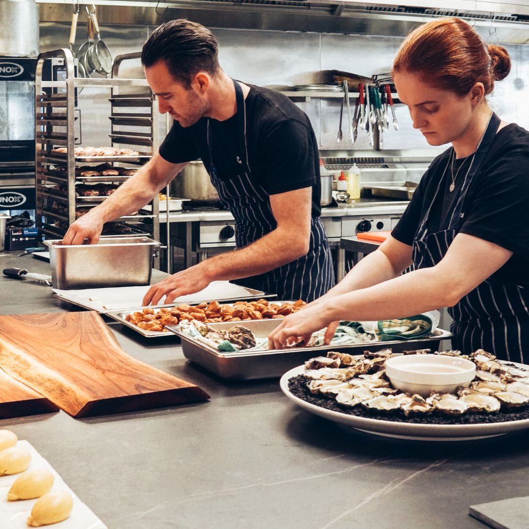 caterers in kitchen